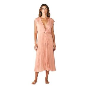 Kona Sol Women’s Size L Peach Coral Twist Front Swim Cover-Up Dress